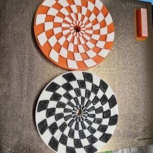 Orange and Black Optical Illusion Coasters